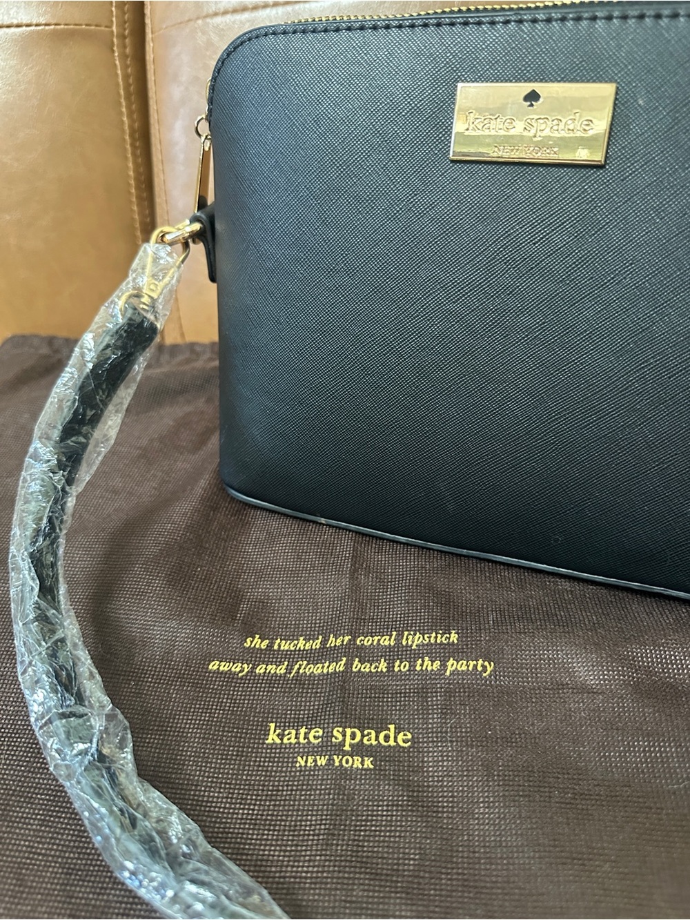 Kate Spade Black Purse Bag with Crossbody and NEW short strap & Dust Bag